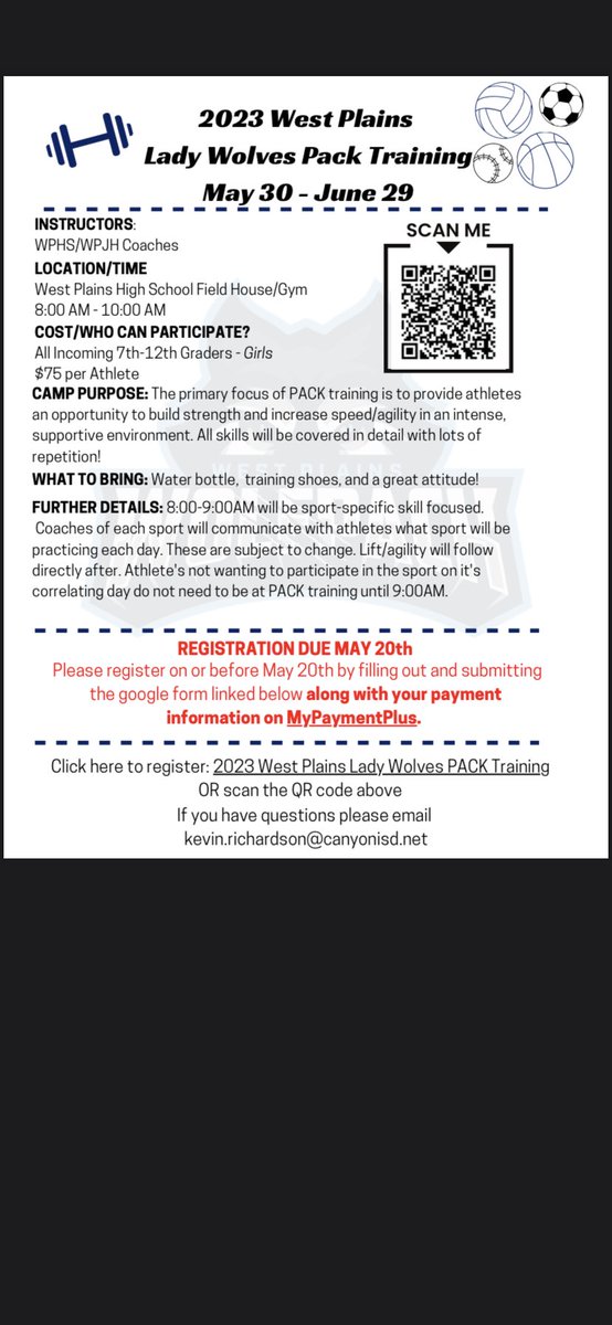 WPlainsGSoccer's tweet image. Girls PACK training starts TOMORROW!! It’s not too late to sign up, come join the fun! Reminder that all Rank One forms and a current physical must be submitted before you can work out. Don’t forget to pay on My Payments Plus AND fill out the Google form! 💪🏼🐺 #StrengthenThePack
