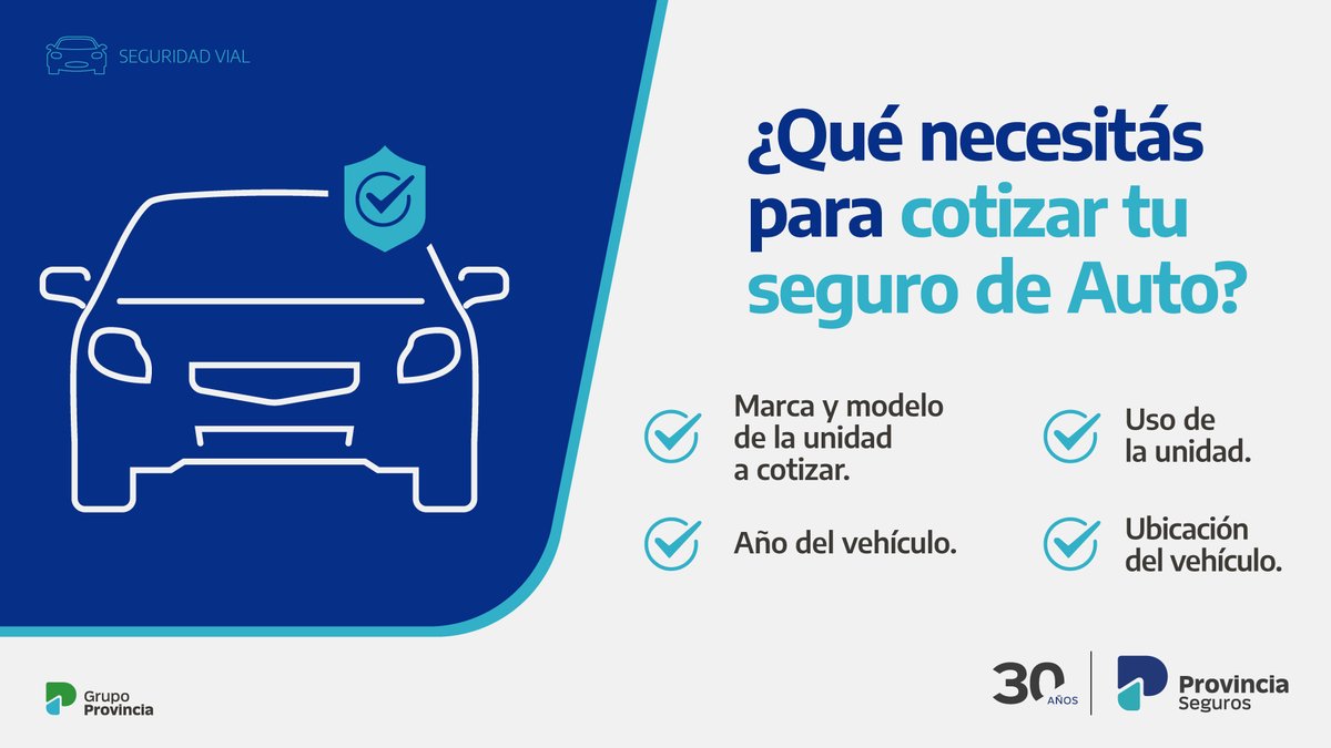 🚗 ¿Qué datos necesitas para cotizar tu seguro de auto? Leé este posteo. 👀

👉 Podés cotizar desde nuestra web: bit.ly/41ZYK2N o dejanos tu comentario y te asesoramos.