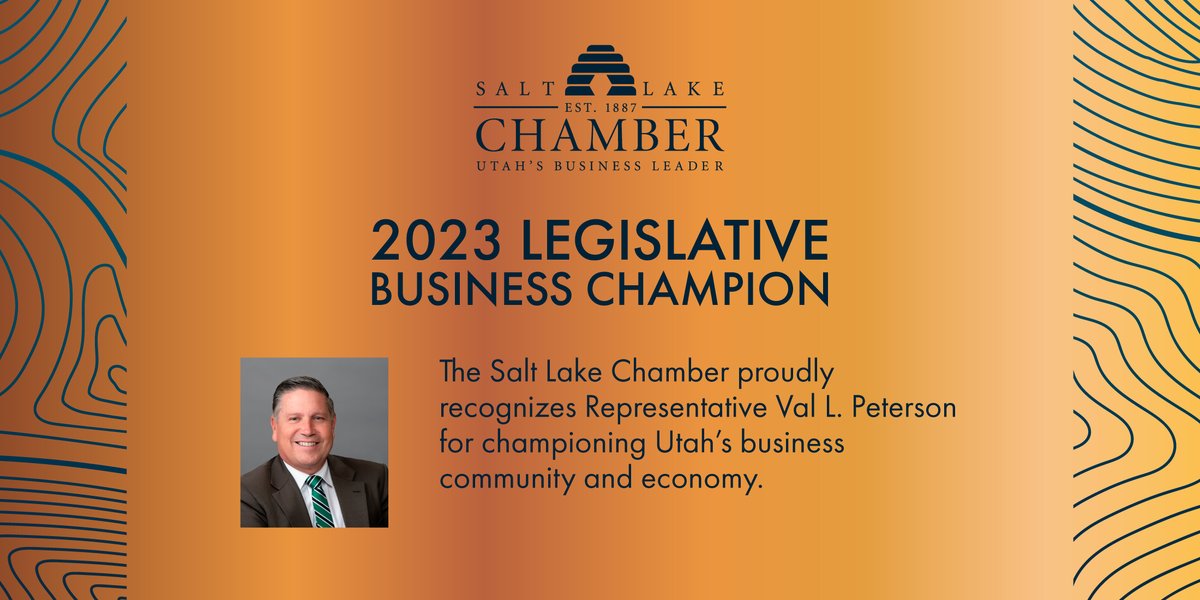 Congratulations to our 2023 Legislative Business Champion,  Val L. Peterson! Thank you for your efforts championing Utah's business community and economy. bit.ly/3BA6hKV #utpol #utleg #utahbusiness