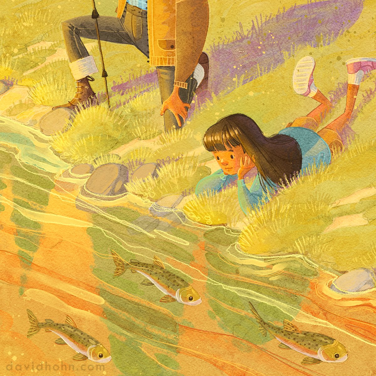 Here we are -- right at the start of summer!

Hope everyone enjoys the holiday and does something relaxing!

#watchingfish #notfishing #relaxing #river #afternoonhike #kidlitart #picturebookillustration #childrensbooks #ArtistOnTwitter