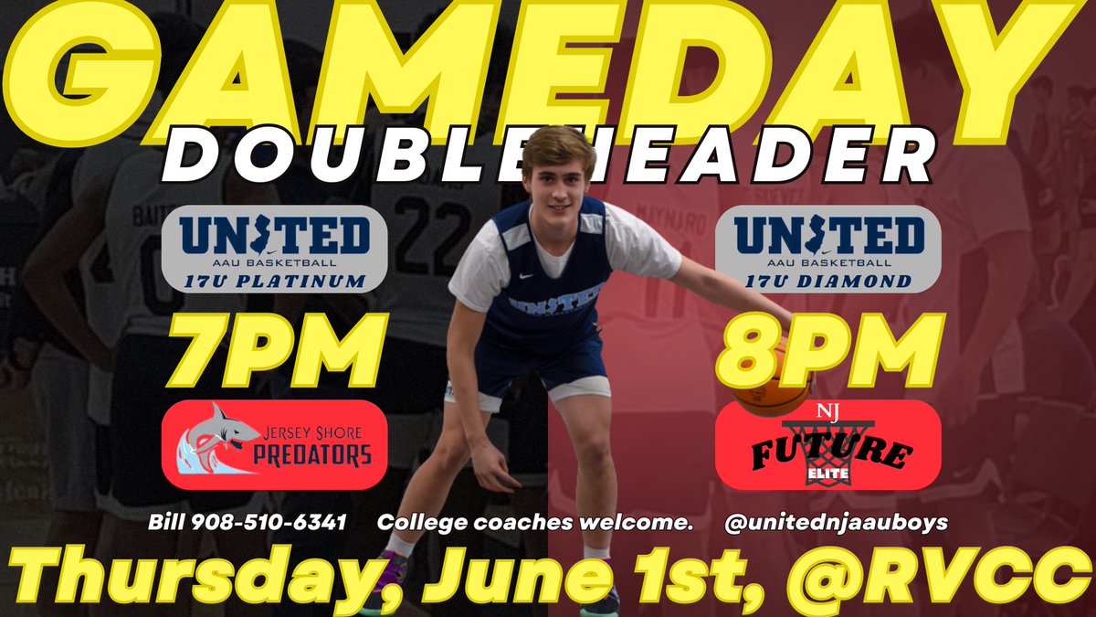 brown28_josh's tweet photo. Come see our @unitedNJaauboys 17u teams at our summer scrimmage at Raritan Valley Community College on June 1st. Lot of talent will be in the gym!! https://t.co/1UD4xtaXgY
