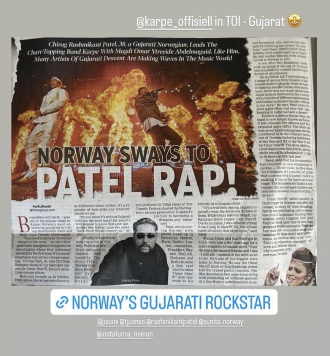 NorwayCGMumbai's tweet image. Chirag. Norway's Gujarati Rockstar | Docu-Film by @MananDesai | The Comedy Facto... youtu.be/nfnceLOmIzg via @YouTube
#Karpe
