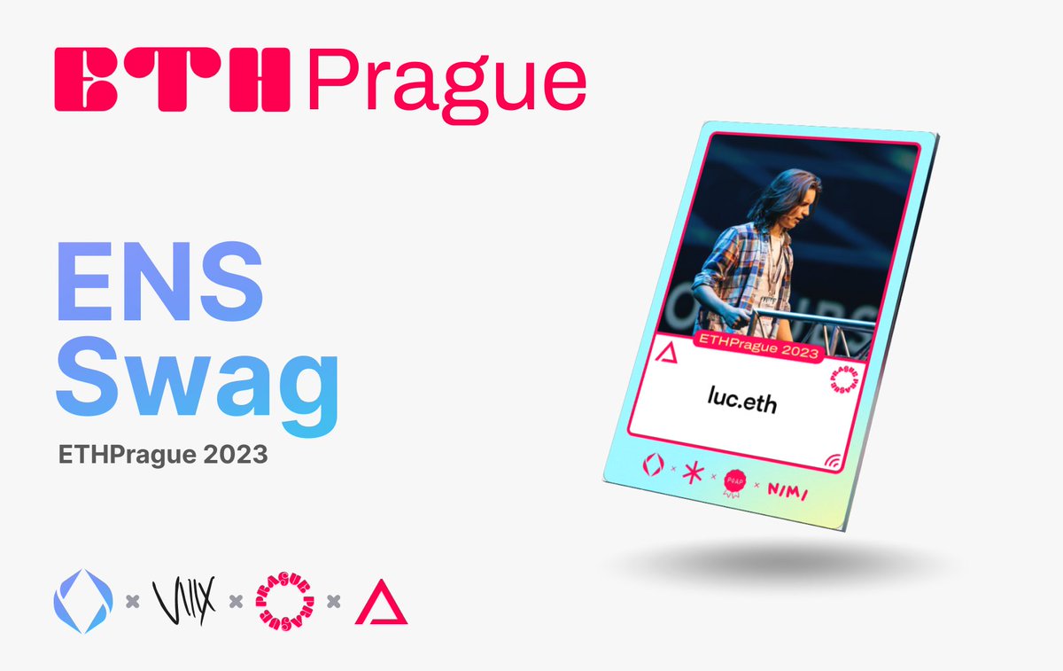 ENS is going to be at <a href="/EthPrague/">ETHPrague</a> 2023! 🇨🇿

And we are printing more personalized cards for everyone! 🪪

🔗 Pre-register at swag.ens.domains/event/ethpragu…

Can't wait to see you there 🇨🇿