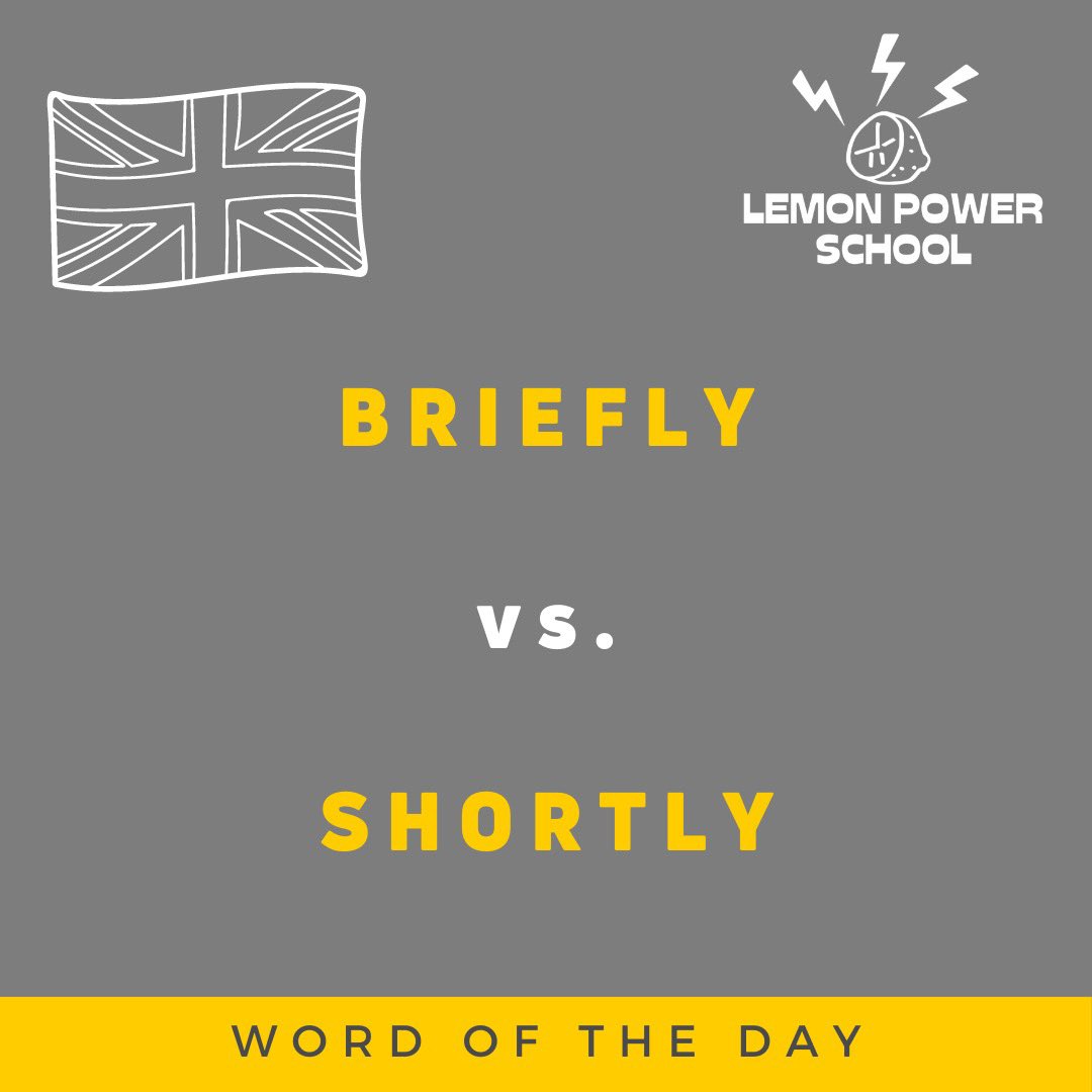 tlteducation's tweet image. 🍋🇬🇧 Nuestro #LemonTip de idioma de esta semana explica la diferencia entre estos dos adverbios en inglés que son muy parecidos pero... ¡tienen un significado bastante diferente! 🧐

#lemonpowerschool #englishlanguage #esl #eal #lemontips #briefly #shortly #englishadverbs