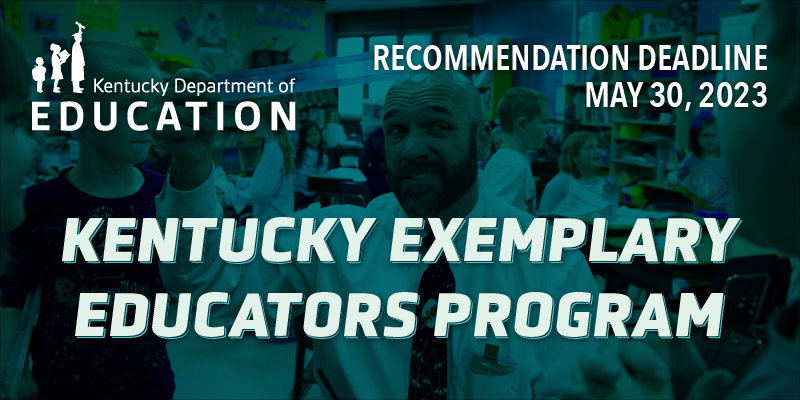 <a href="/KyDeptofEd/">KY Dept of Education</a> has announced a new recognition program to celebrate distinguished teachers, teacher specialists and school leaders in the Commonwealth’s public schools.

Applications are due May 30. 

Learn more: bit.ly/2023KEEP #KyEd
