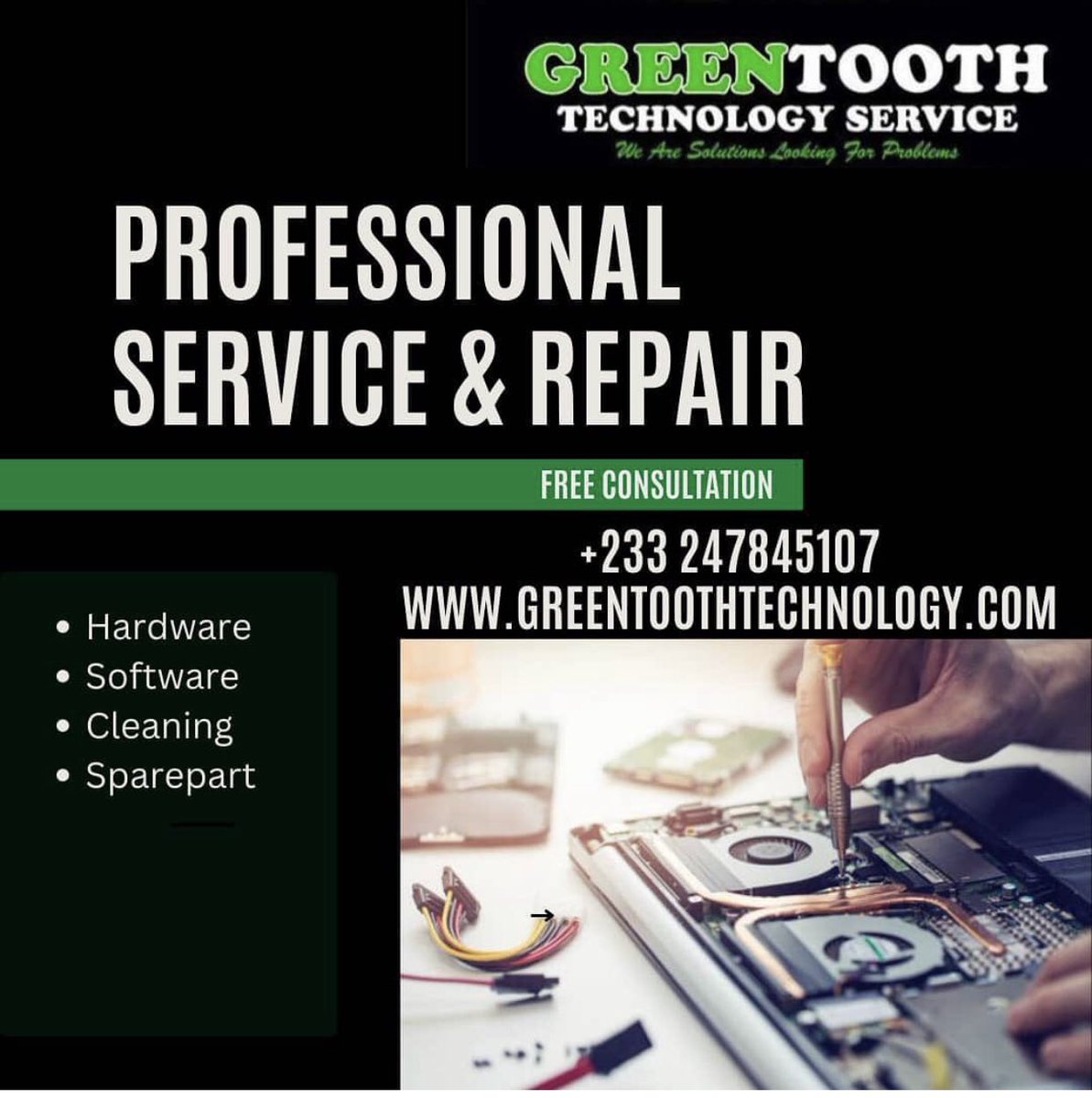 Do yo have issues with your laptop?
Is your device refusing to power-on, 
Or goes off every few minutes 
Do you hear sharp unusual noise
 from your device.?
These are some motherboard related problems. 

At #Greentoothtech we are the solution looking for your problems