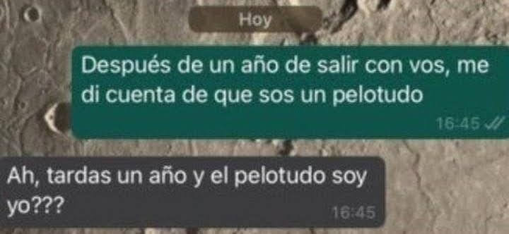 Todo eso de dejar por Whatsapp, me recordó está joya. 

Touché.
