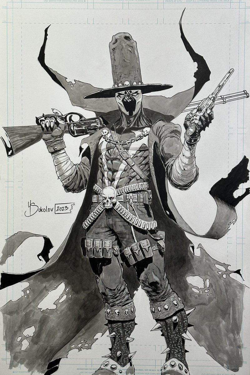 GUNSLINGER SPAWN. Ink, ink wash and some @PoscaUSA and Tooliart pens. Hope you all enjoy this one 👍
@Todd_McFarlane @ImageComics #imagecomics #Spawn #gunslingerspawn #comics #ink #inking #comicartist