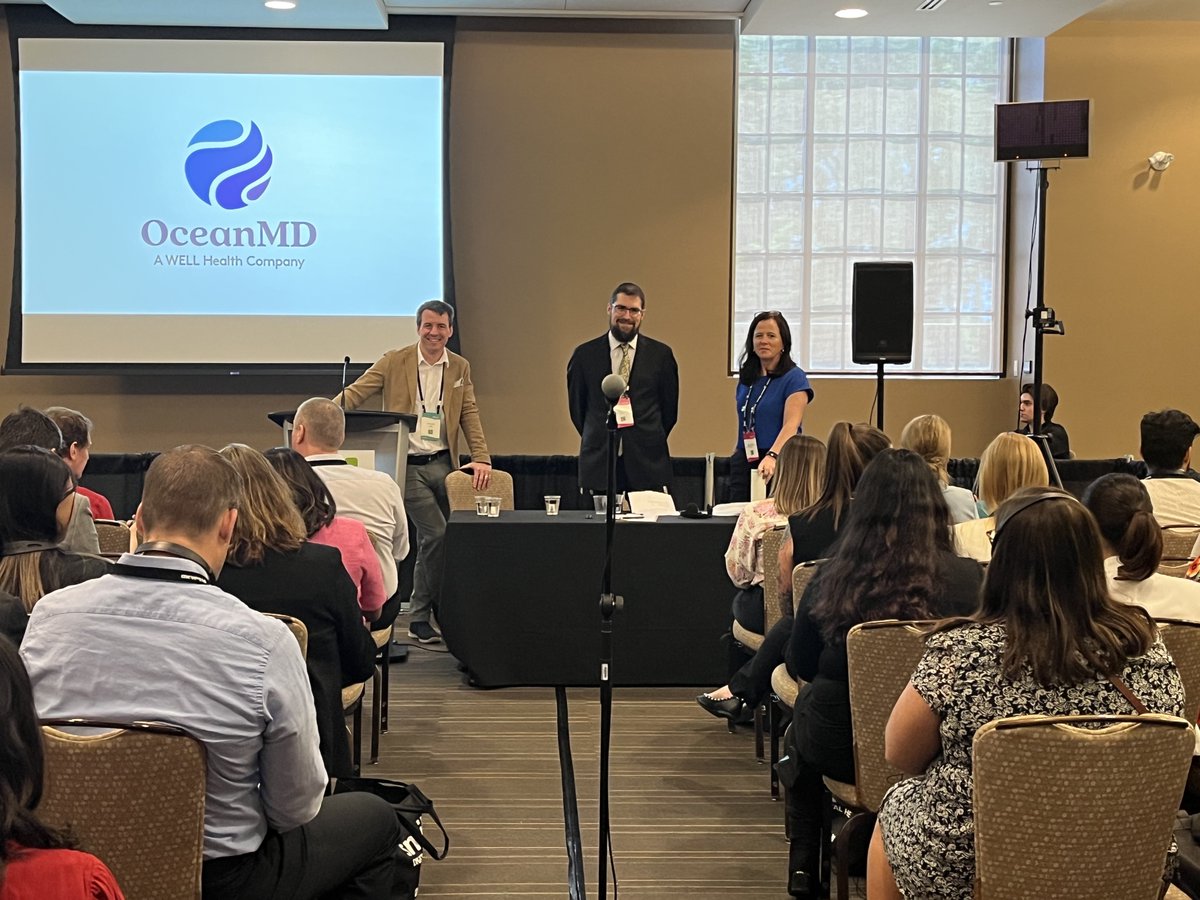 OceanMD_'s tweet photo. It's a full house! Come hear our CEO and team speak about eReferrals, interoperability and more at Pod 8 #ehealth2023 https://t.co/gKm15hRgsp