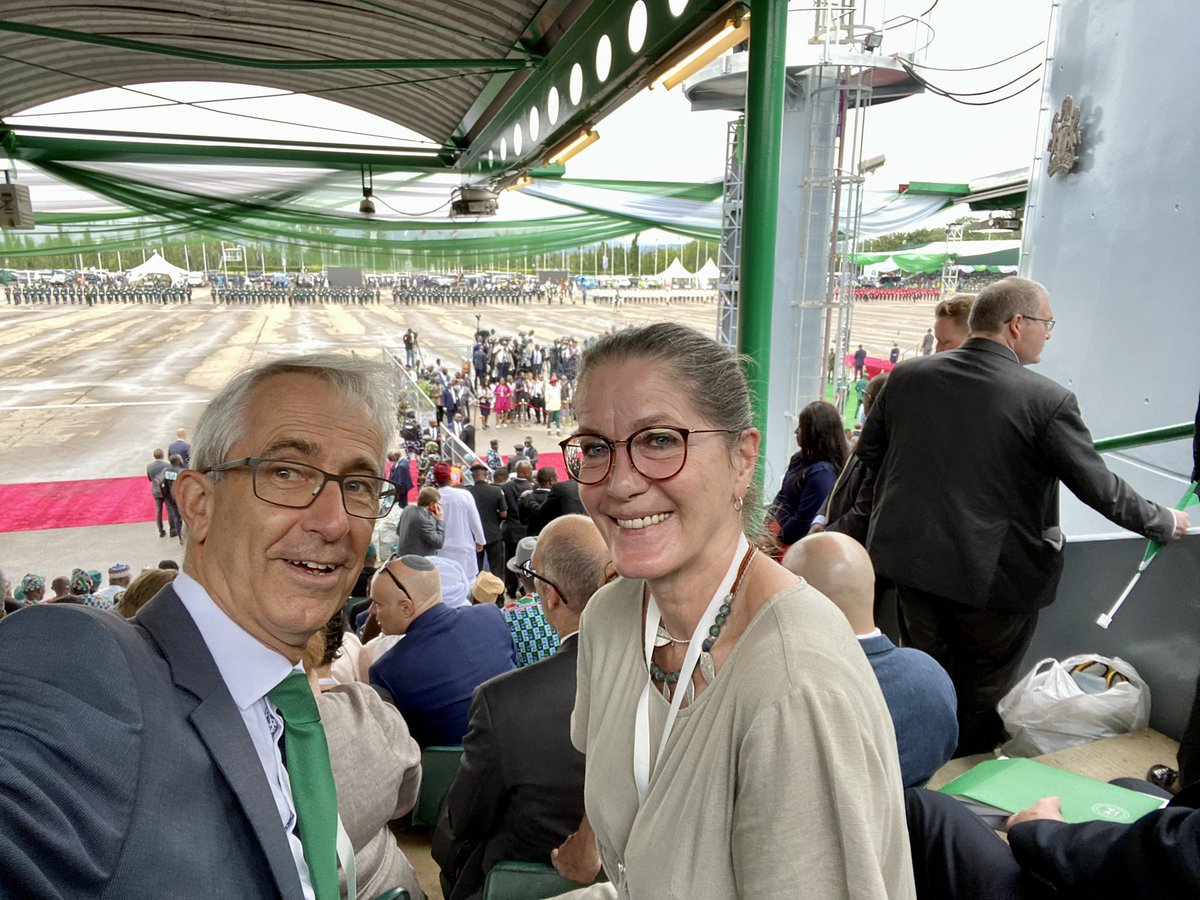 Good to be present today in #Abuja at the inauguration of <a href="/officialABAT/">Bola Ahmed Tinubu</a> in excellent company of my friend &amp; colleague <a href="/AnnettInes/">Annett Günther, German Ambassador to Nigeria</a> 🇳🇱🇳🇬🇩🇪
