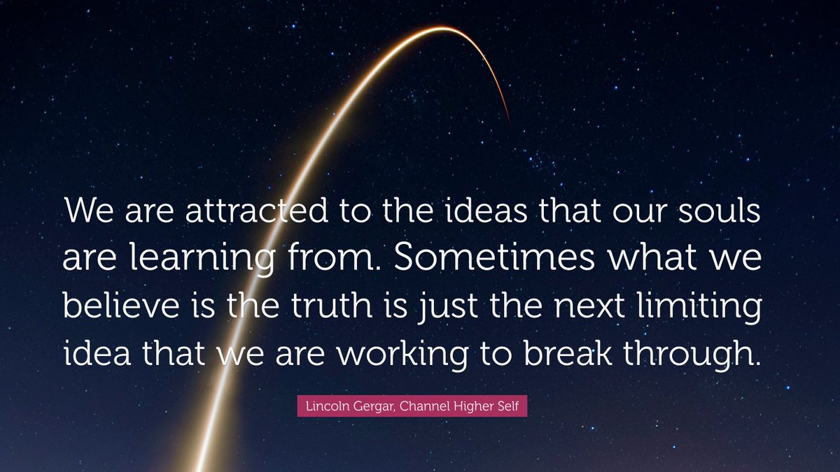 channelhighself's tweet photo. "We are attracted to the ideas that our souls are learning from. Sometimes what we believe is the truth is just the next limiting idea that we are working to break through." - Lincoln Gergar of Channel Higher Self
#awakeningjourney #TheTruth #breakthroughideas #enlightenment https://t.co/WziU4J1wjN