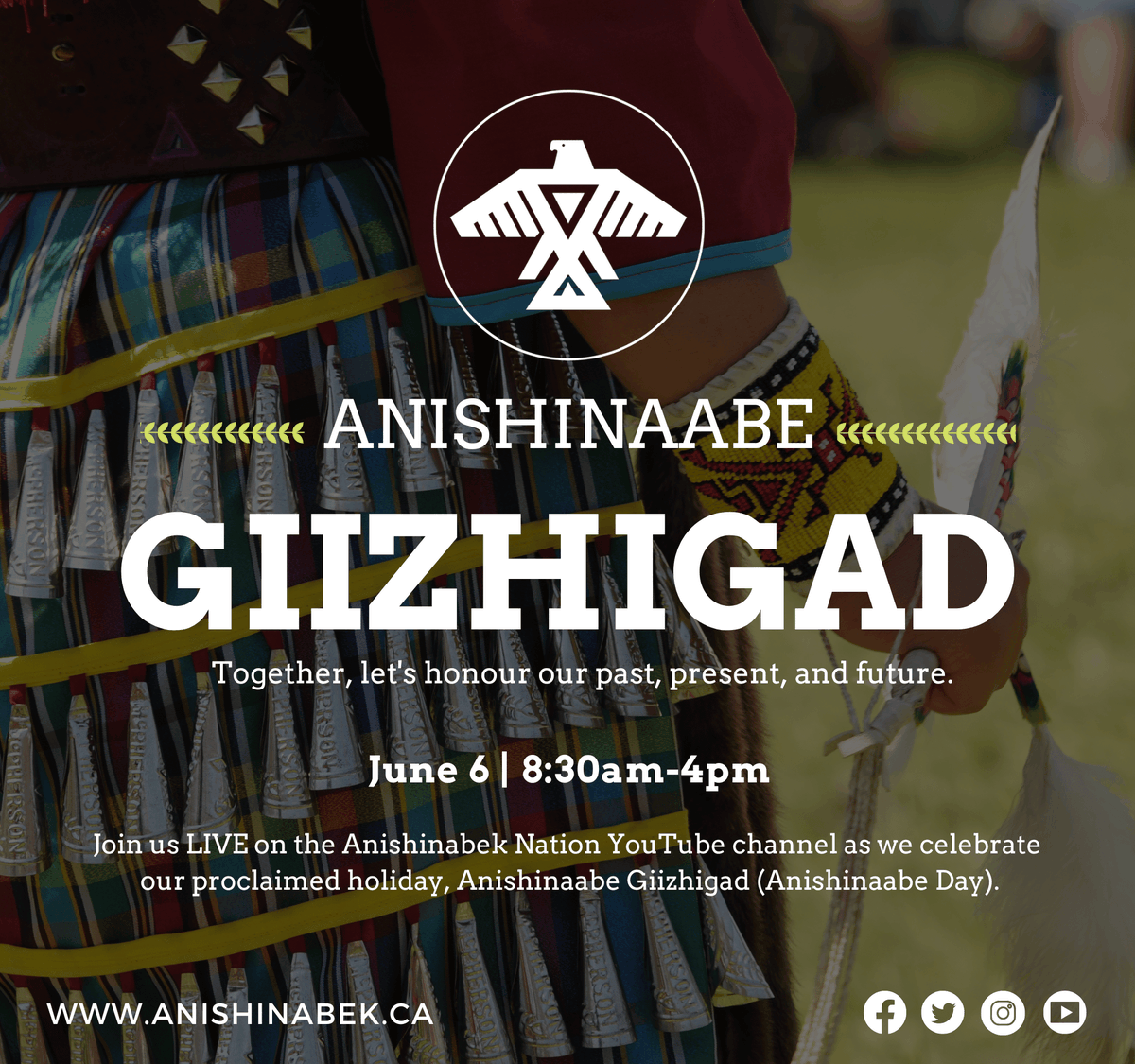 AnishNation's tweet photo. Anishinaabe Giizhigad (Anishinaabe Day) is coming up on June 6, 2023! #OneAnishinaabeFamily

To learn more, visit: https://t.co/gZ2hOnomw3 https://t.co/rS26nGL8Rj
