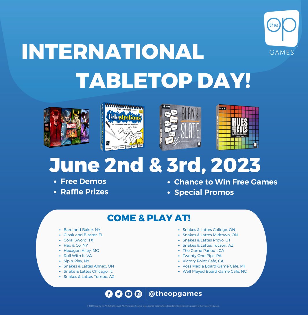 The Op on Twitter "Join us this year for International Tabletop Day! We