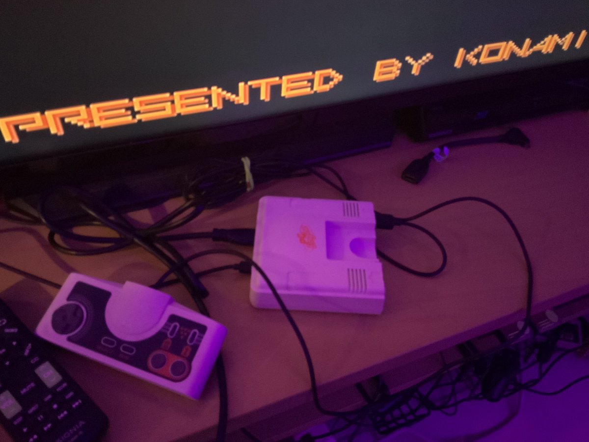 Zornow13's tweet photo. The #PCEngine mini, is one of the best ways to play #Gradius, with a secret #arcade port as well as a hidden #ForceGear, manufactured by #fightstick #controller company #HORI whom also made several dedicated controllers for it! this device rules! #GradiusDay #STG #RETROGAMING https://t.co/SBkcJFUTjv