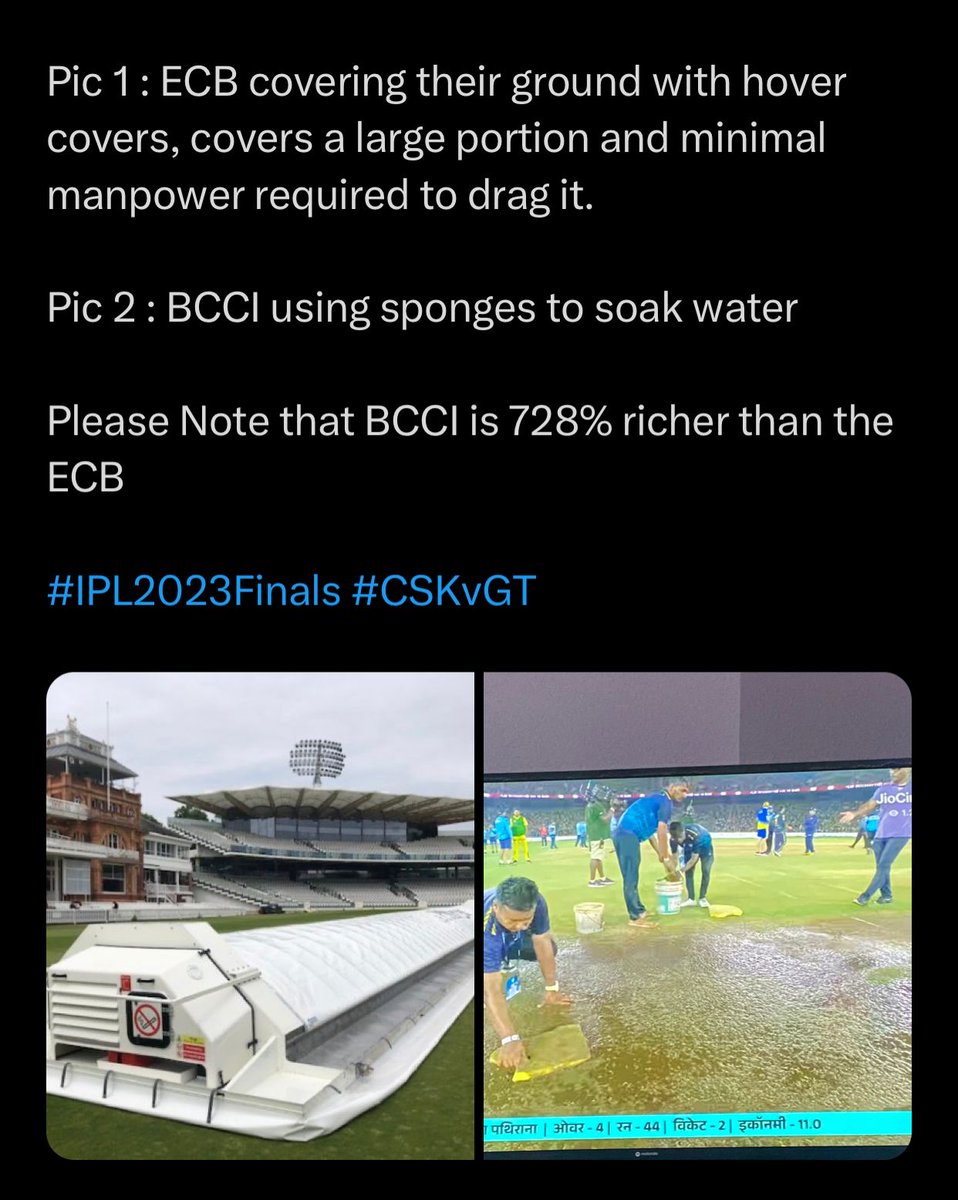 AryanMsdian7's tweet photo. #ShameOnBCCI #IPL2023Final #CSKvGT https://t.co/OB4TZO1D0G