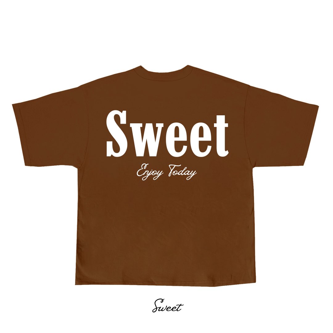 ‘ENJOY TODAY’ in BROWN