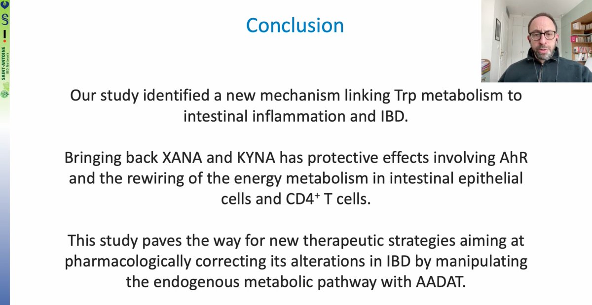 Brilliant #GUTVideo by <a href="/h_sokol/">Harry Sokol</a> on the paper by <a href="/ChloeMichaudel/">Chloé Michaudel</a> <a href="/h_sokol/">Harry Sokol</a> et al on

"Rewiring the altered tryptophan metabolism as a novel therapeutic strategy in inflammatory bowel diseases" via bit.ly/3C0ueLL

Paper: bit.ly/3ozi6hB

<a href="/J_Kirchgesner/">Julien Kirchgesner</a>
