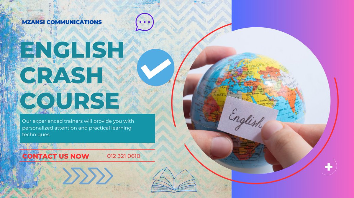 Looking to improve your English skills quickly? Our crash course training is perfect for you! Start speaking English with confidence and ease. Sign up now!

#englishcourse #englishCourses #englishcourseonline
mfla.co.za/language-schoo…