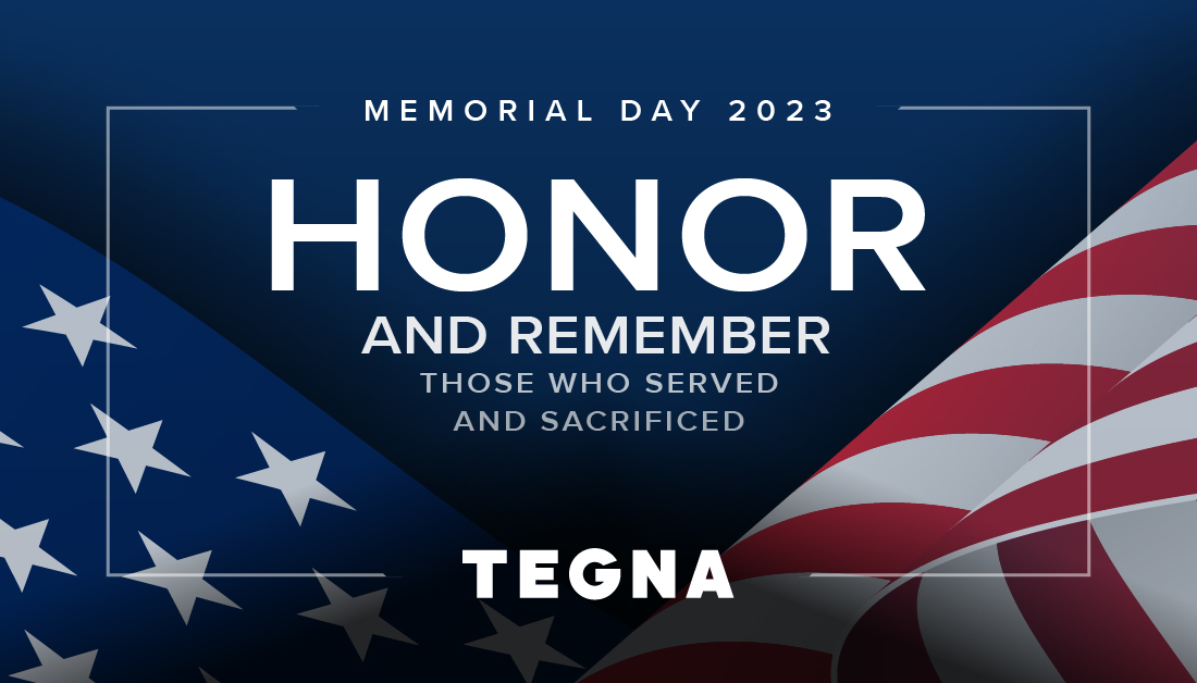 TEGNA's tweet photo. Today we pause to honor the courageous individuals who selflessly served our country. We are forever grateful for their sacrifice. #MemorialDay https://t.co/XIfZ1lWTrf
