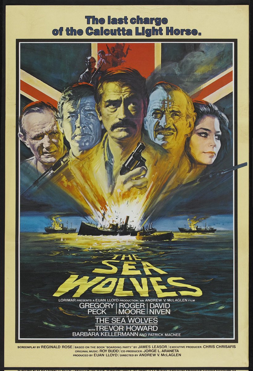On #ITV4 now #TheSeaWolves from 1980 #RogerMoore #GregoryPeck #DavidNiven  #WarFilms #Movies #BankHolidayMonday #television