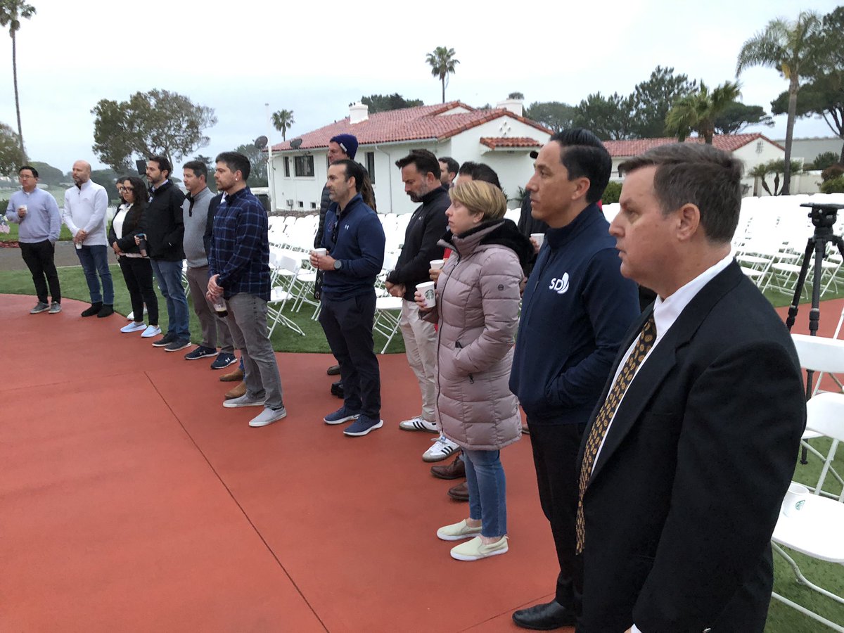 EdLendermanKUSI's tweet photo. Sunrise reflection ceremony at Ft. Rosecrans Nl. Cemetery  includes Chula Vista Mayor John McCann, who has served, and San Diego Mayor Todd Gloria https://t.co/Dp7RrVwO9M