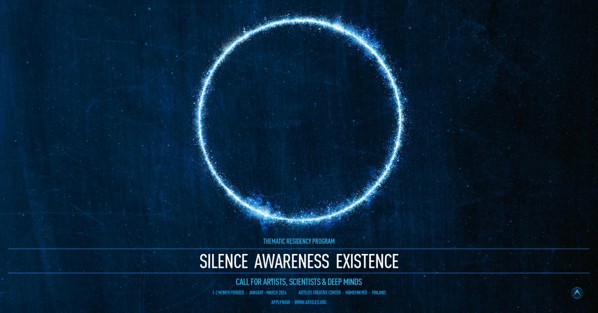 SILENCE AWARENESS EXISTENCE Thematic residency program January / February / March 2024 in Finland 1-2 months periods Application deadline: 26th of July. Read more & apply online: arteles.org