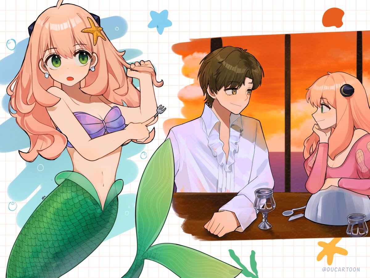 ducartoon's tweet image. Little Mermaid Anya 🐠⭐️
#damianya #ダミアニャ