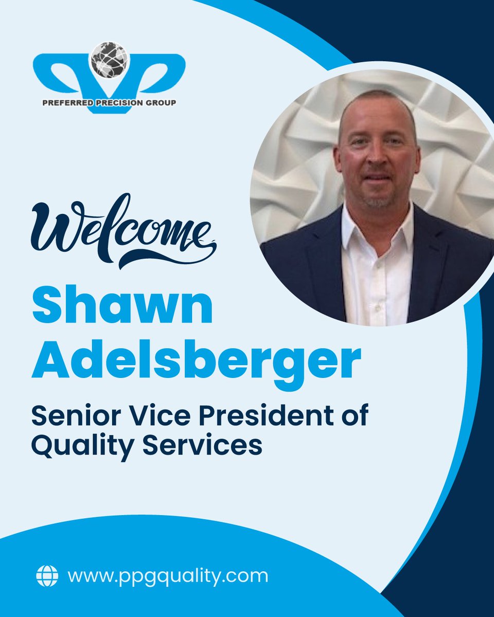 PPG_Quality's tweet photo. Welcome Shawn Adelsberger  to Preferred Precision Group!

Join us in extending a warm welcome to Shawn Adelsberger, our new Senior VP of Quality Services for North America. With his expertise and dedication, we're excited to reach new heights of excellence together. https://t.co/IqiFGEb1Q3