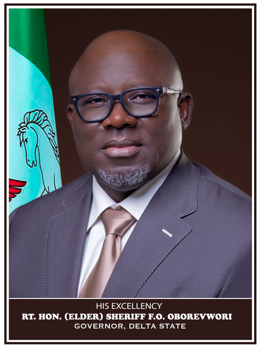 RtHonSheriff's tweet photo. Humbled and grateful to be sworn in as the executive Governor of Delta State. I thank the people for their trust in me, and I am ready to serve as a servant leader who listens and acts in the best interest of the people. https://t.co/4h7IRWmQyo