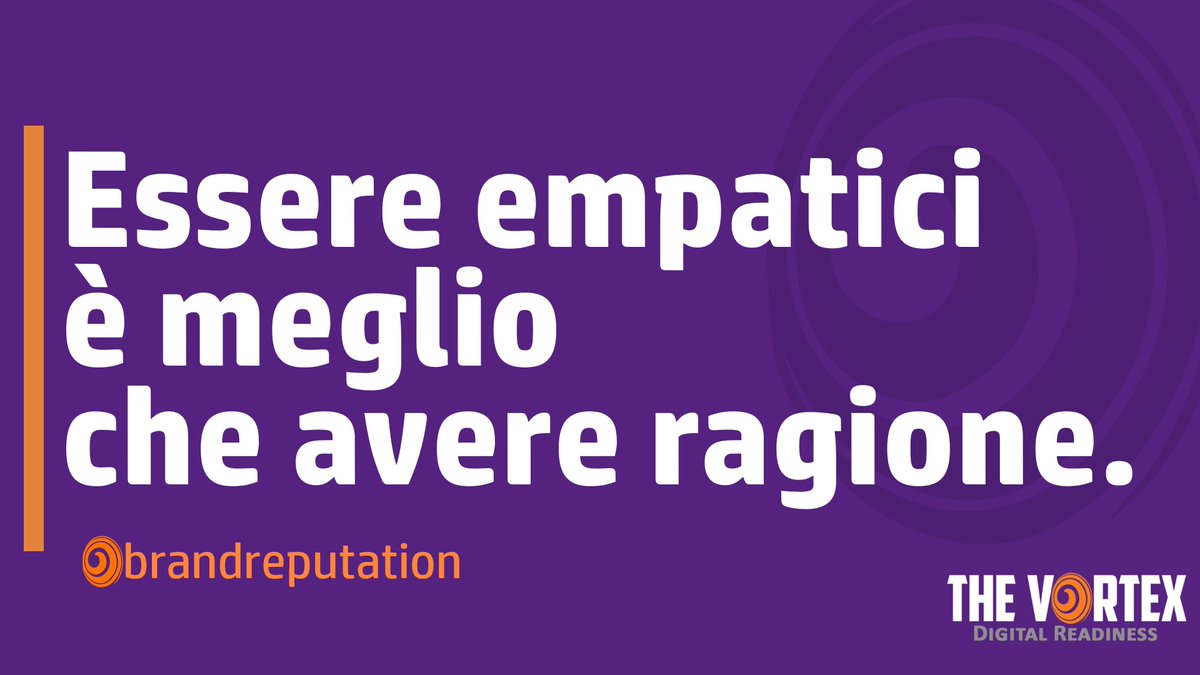 Ai tuoi clienti che osservano le discussioni sui #socialmedia interessa più vedere come sarebbero trattati in caso di un problema che stabilire chi ha ragione.

#brandreputation #customerservice
