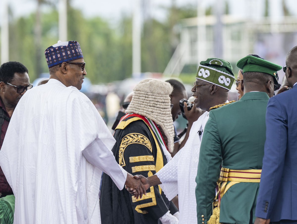 Today in Abuja, President Kagame joined fellow Heads of State as well as other leaders from across the African Continent and beyond for the swearing-in ceremony of Nigeria’s President Bola Ahmed Tinubu <a href="/officialABAT/">Bola Ahmed Tinubu</a>.