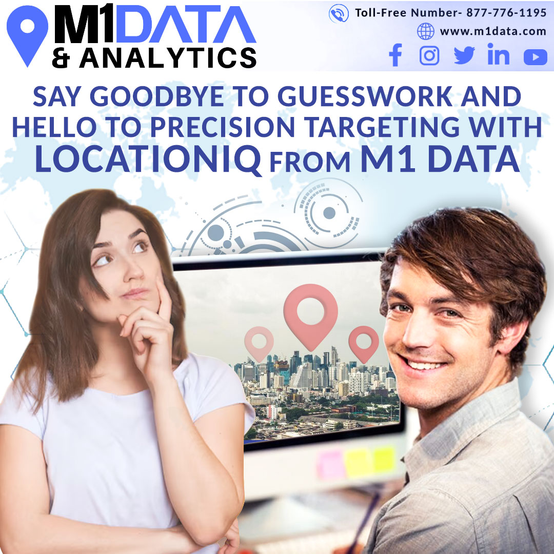 Say goodbye to guesswork and hello to precision targeting with LocationIQ from M1 Data. Target customers based on their real-world behavior and see results.

#M1Data #M1DataAnalytics #data #analytics #LocationIQ #locationmarketing #geomarketing  #precisiontargeting #Datasolution
