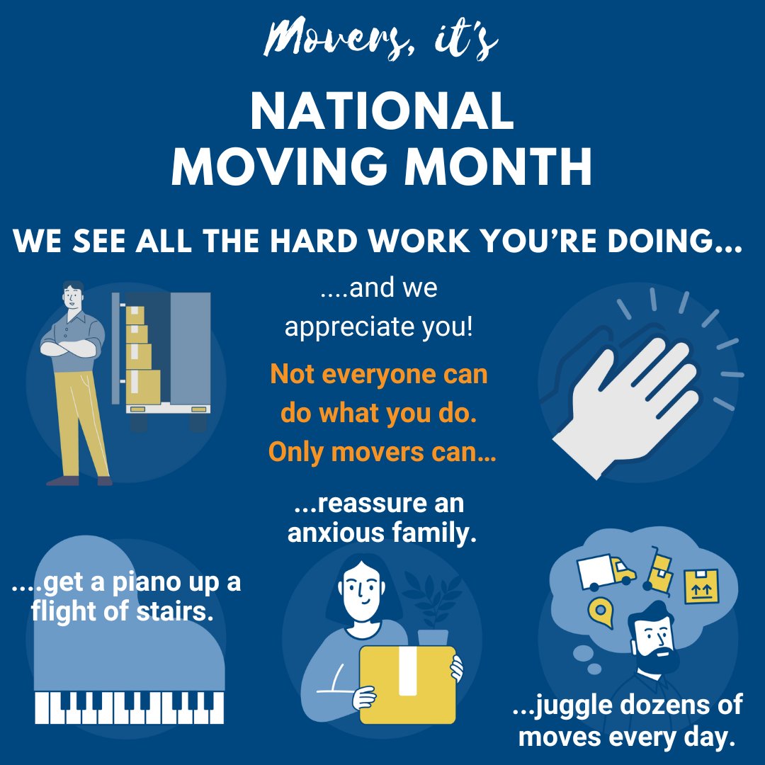 minimovess's tweet image. Movers, MiniMoves® is right alongside you, helping you get the job done.
Lean on us when you’re over capacity, out-of-market, or up against a weight minimum. #nationalmovingmonth #movers #movingpartner Visit zurl.co/x2Xk 
to learn more about our partnership program.