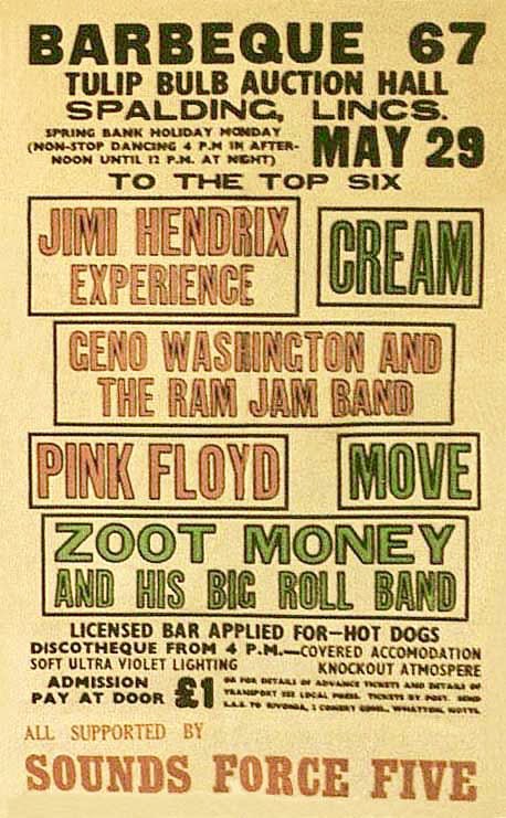 The Spalding Festival: BARBEQUE 67, Tulip Bulb Auction Hall, Lincolnshire, Monday 29th May 1967 

“Knockout atmosphere”!