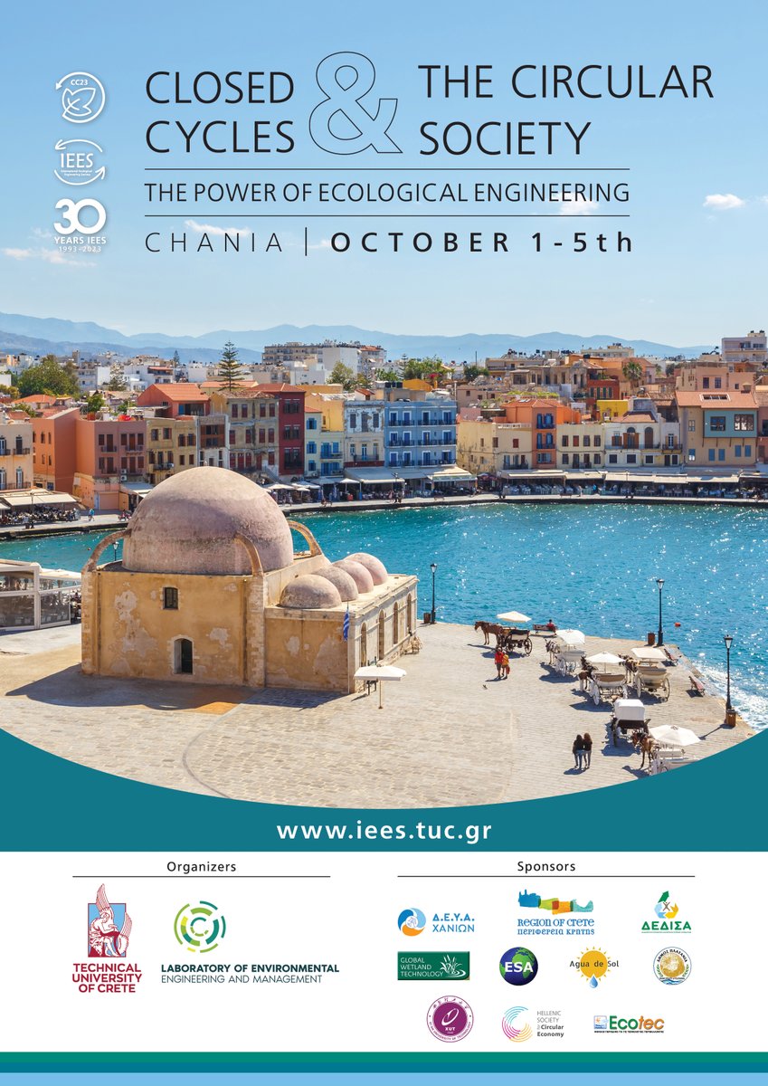 Stefanakis_Alex's tweet image. 💡International Ecological Engineering Society Conference
‼️ Abstract submission deadline: June 30
Attend and discuss #ecologicalengineering for the transition to a circular society
✅Visit one of the most beautiful places in the MED #chania #greece
🔗𝘄𝘄𝘄.𝗶𝗲𝗲𝘀.𝘁𝘂𝗰.𝗴𝗿