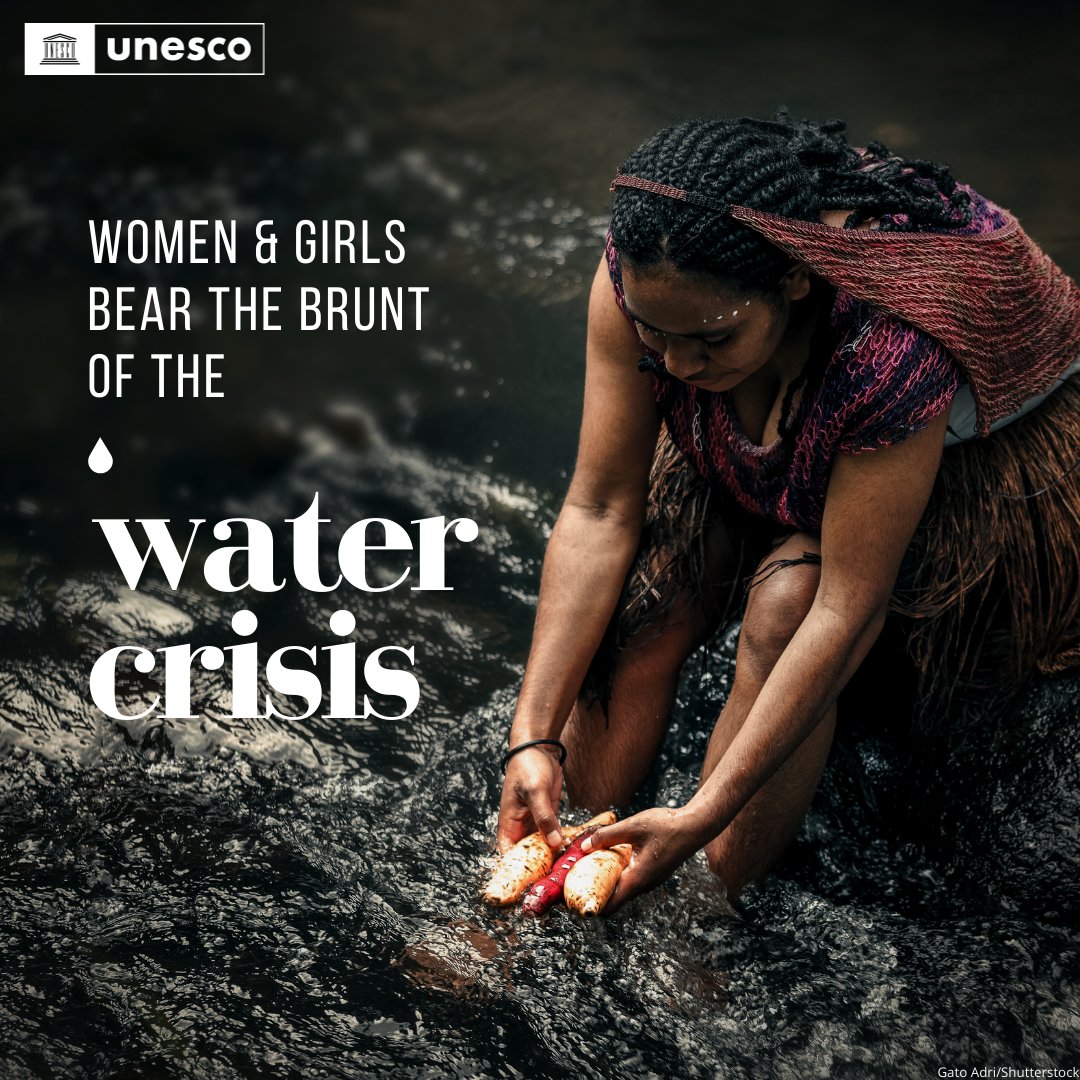 800,000 women & girls die due to the lack of clean water & safe sanitation.

They must be at the heart of #WaterAction.

We’re calling on governments to scale up their efforts to protect women's & girls’ well-being.

on.unesco.org/WorldWaterRepo… #WorldWaterReport #GenderEquality