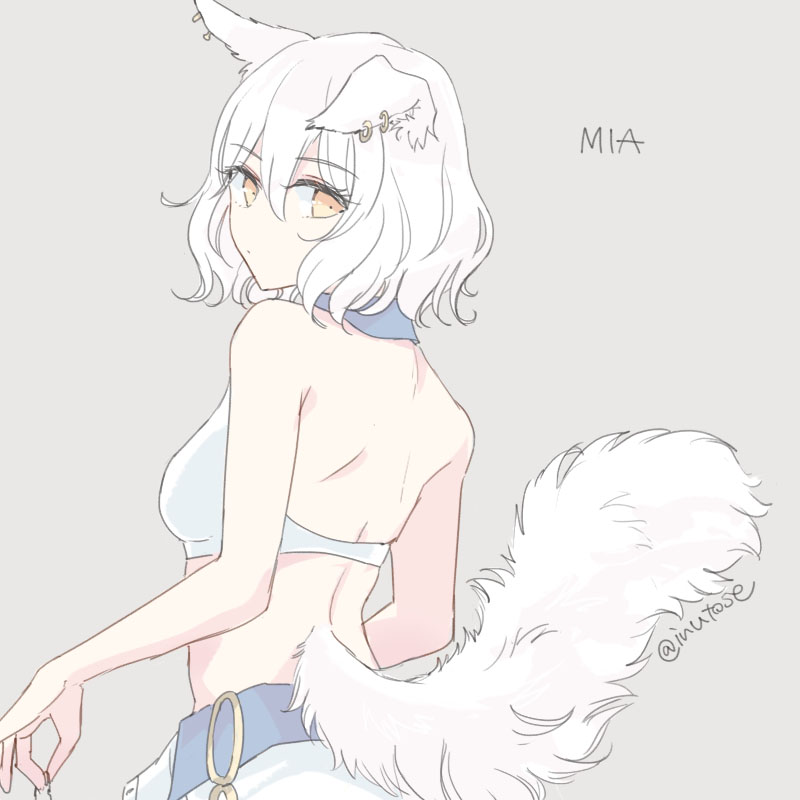 「#お宅の白髪っ子見せてください ミアちゃんたそ〜〜〜!」|いぬとせ🌱のイラスト