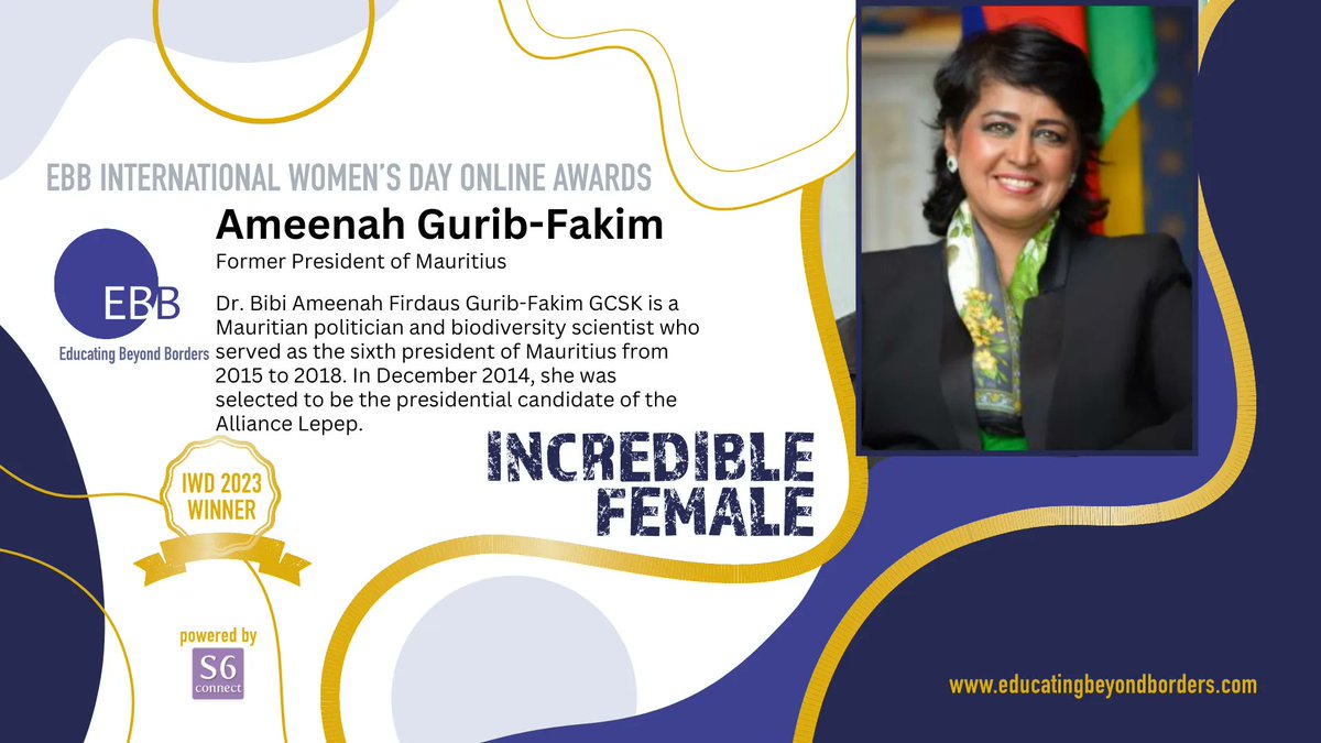 We are overjoyed to announce that the incredible @aguribfakim has been voted as the Woman of the Year! Ameenah, your remarkable achievements and inspiring leadership have touched the hearts of many. Congratulations on this well-deserved honor! 
#EBBIWD2023