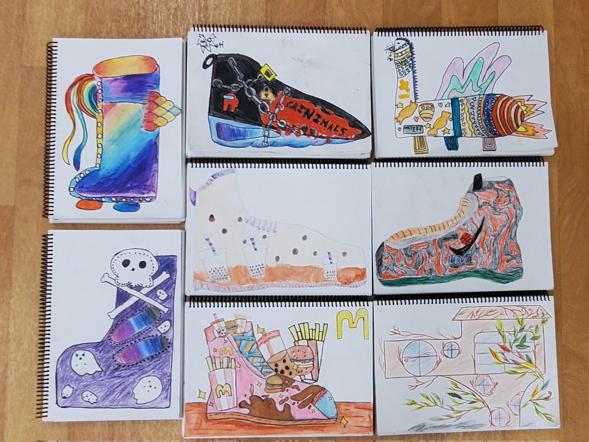 mlearning2010's tweet photo. Loving the shoe desogjs! Can you guess their source of inspiration? Next, onto 3D shoe sculptures! #shoedesign #designandfunction https://t.co/XWrUTXBHHq