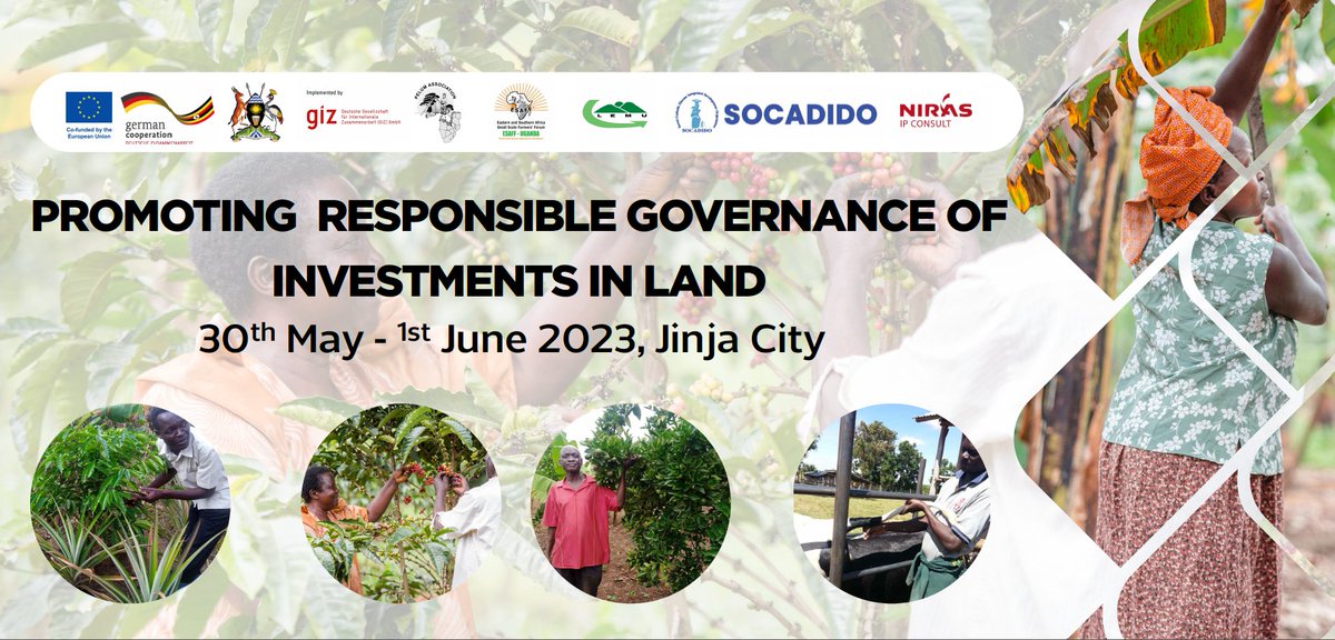 giz_uganda's tweet photo. Happening this week: The 3rd and final RGIL Multi Stakeholder Dialogue will take place in Jinja from May 30th to June 1st and brings together leading voices ranging from Ministries &amp; Agencies to Private investors, CSOs and Academia across all of Uganda. #InvestresponsiblyUG https://t.co/776eHJ2tPz