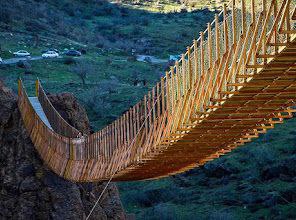 Pir Taghi suspension bridge is located in the deep and #beautiful valleys of Hashtjin city. The design of this bridge is such that it mixes the eye-pleasing #nature with terror and excitement
#IranInReality