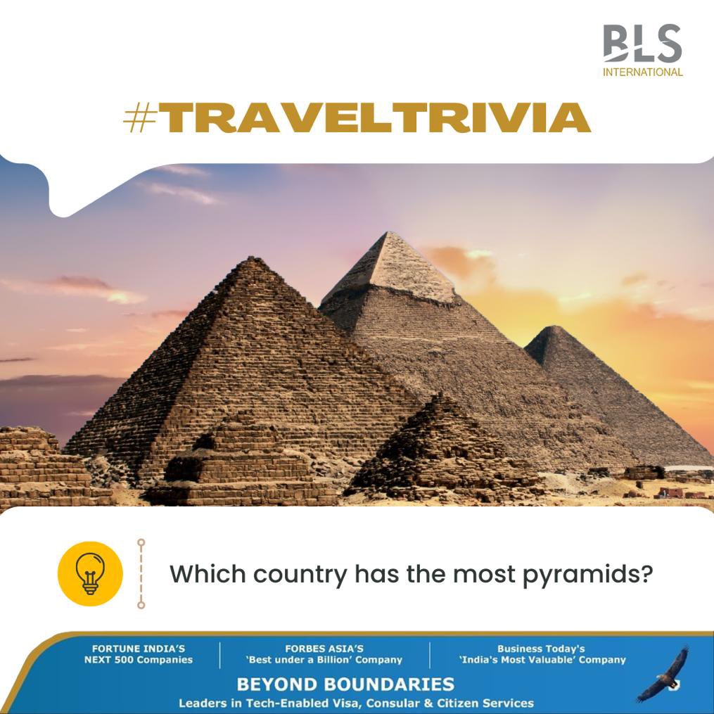 BLSintServices's tweet photo. Do you know the answer? Tell us in the comments below. Brush up your #travelknowledge today!!
#BLSinternational #traveltrivia #pyramids #africa #travel #travelwithbls https://t.co/wgBJG4lExc