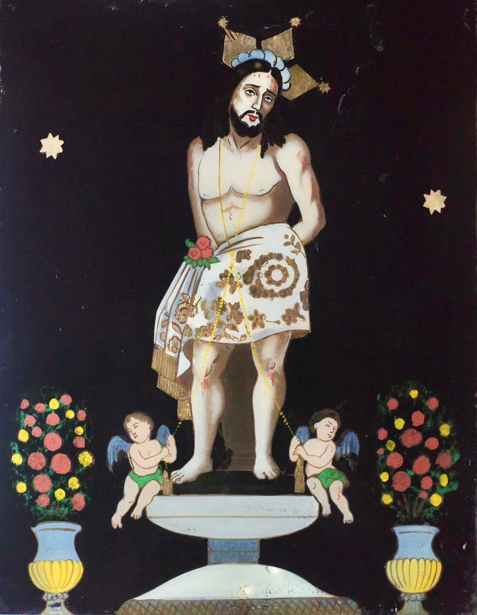 SCdelaSalud's tweet photo. Hoy, os mostramos un curioso e inédito cristal malagueño pintado con la imagen del Santo Cristo de la Salud. El mismo es fechable en el último tercio del s. XIX y se encuentra en una colección particular.
#cofra https://t.co/NaiOWr2M9w