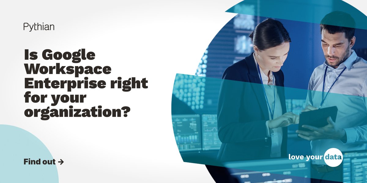 Pythian's tweet photo. #GoogleWorkspaceEnterprise offers advanced security features that can help protect your business from cyber threats. Find out more in our latest blog post.
https://t.co/pyz4dJbZPE
#GoogleWorkspace #EnterpriseSecurity #GoogleCloudPartner #GoogleWorkspaceEnterprise https://t.co/vmf47bCh8p