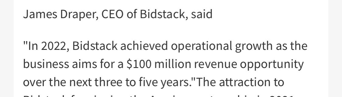 DogTrader01's tweet image. Some bullish statements made by James Draper in the last few months about significant revenue step change at #Bidstack 

It’s about finding a share before growth mode kicks in! 🚀 #BIDS 

#Advertising #StockMarket #AIM
#StocksToBuy #Stocks #Gaming