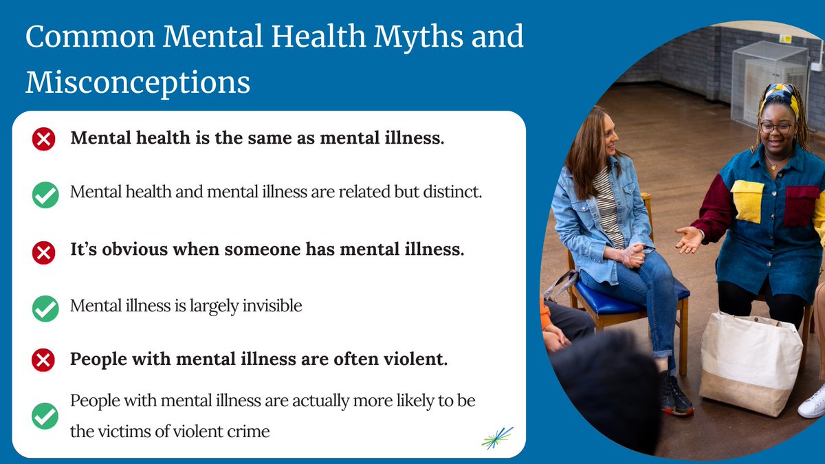 Thankfully, by learning (and unlearning) some of the most common myths and misunderstandings, we can all start to replace stigmatizing attitudes towards #MentalHealth with supportive conversations. bit.ly/40UudCY