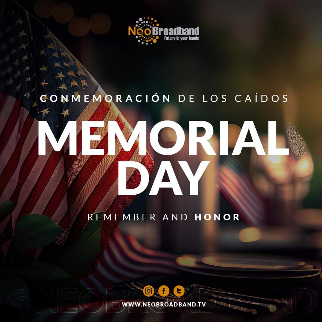 🇺🇸 Today is a day to remember all the heroes of our history. #MemorialDay

👉🏾 neobroadband.tv

#díadeloscaido #memorialday #Miami #Honorygloria #Neobroadband