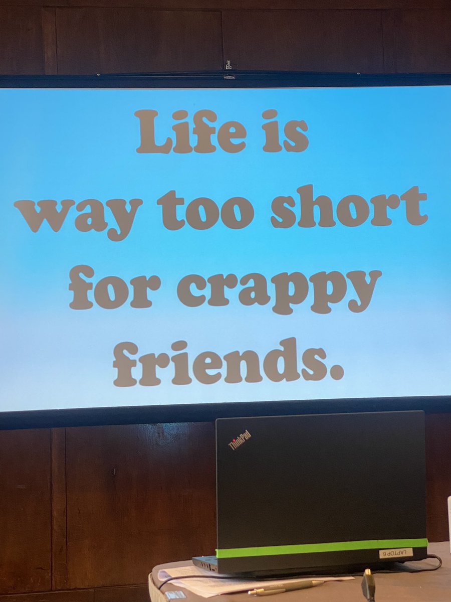 Top tips for physicians wellness, resilience and career longevity from @EmICUcanada - 
Life is way to short for crappy friends!! 
Know how many you need - we all need different numbers. 1/x