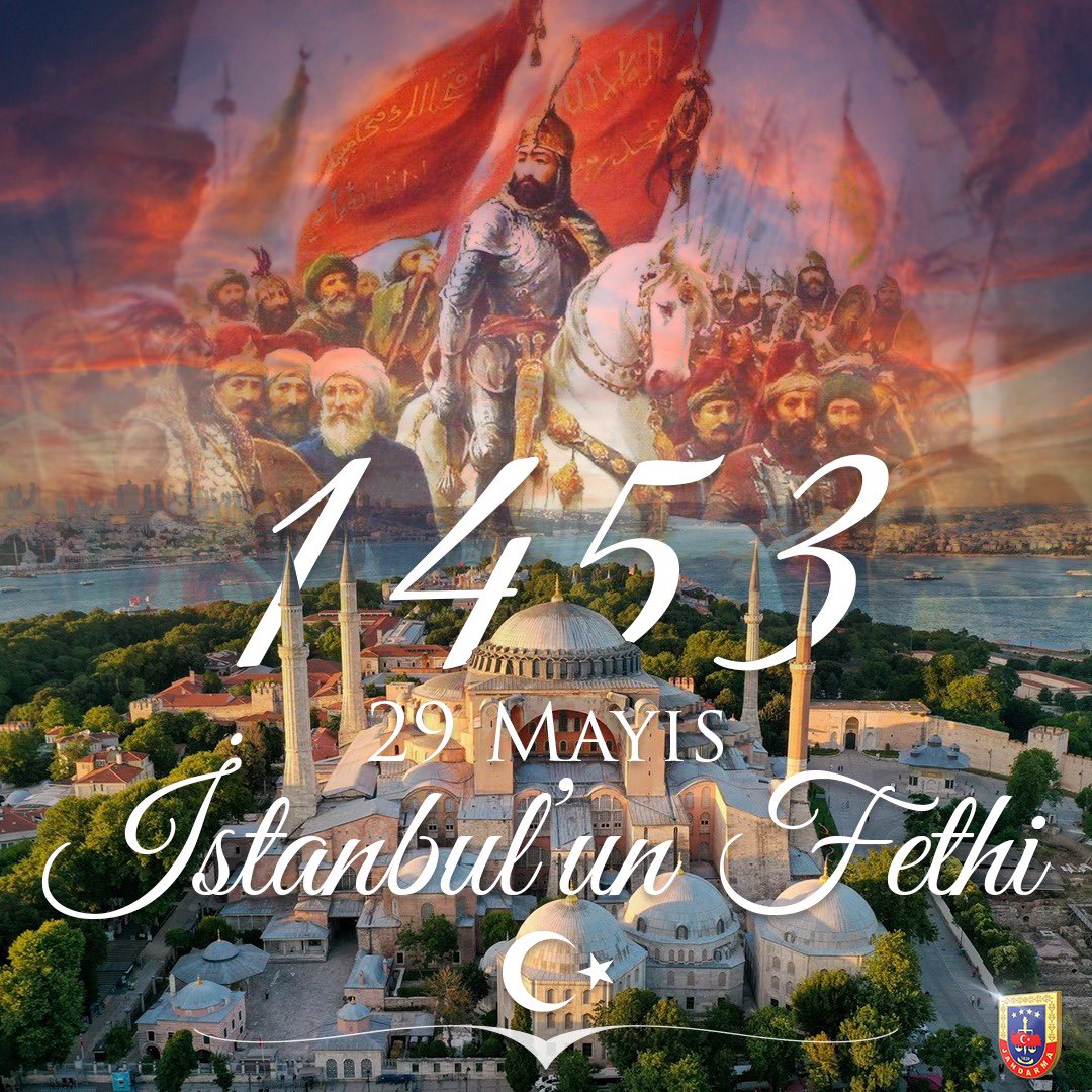 Çağ kapatıp çağ açan, Dünya tarihine yön veren İstanbul'un Fethinin 5️⃣7️⃣0️⃣'inci yıl dönümü kutlu olsun.

Bu şanlı zaferin kahramanı Fatih Sultan Mehmet Han'ı ve tüm ecdadımızı rahmet ve minnetle anıyoruz.🇹🇷