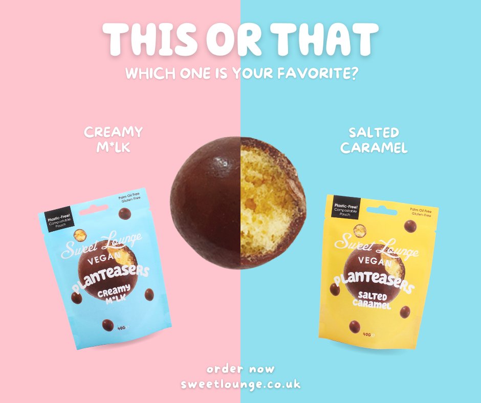 sweetloungeuk's tweet photo. Have you tried our new Planteasers? Which one is our favourite? Let us know in the comments below! 🤔

#vegansweets #vegan #chocolate #veganfood #plantbased  #glutenfree #vegantreats #vegandessert  #veganbaking #vegansnacks  #foodie #veganism #vegansofinstagram #planteasers https://t.co/JexhNxY0UD